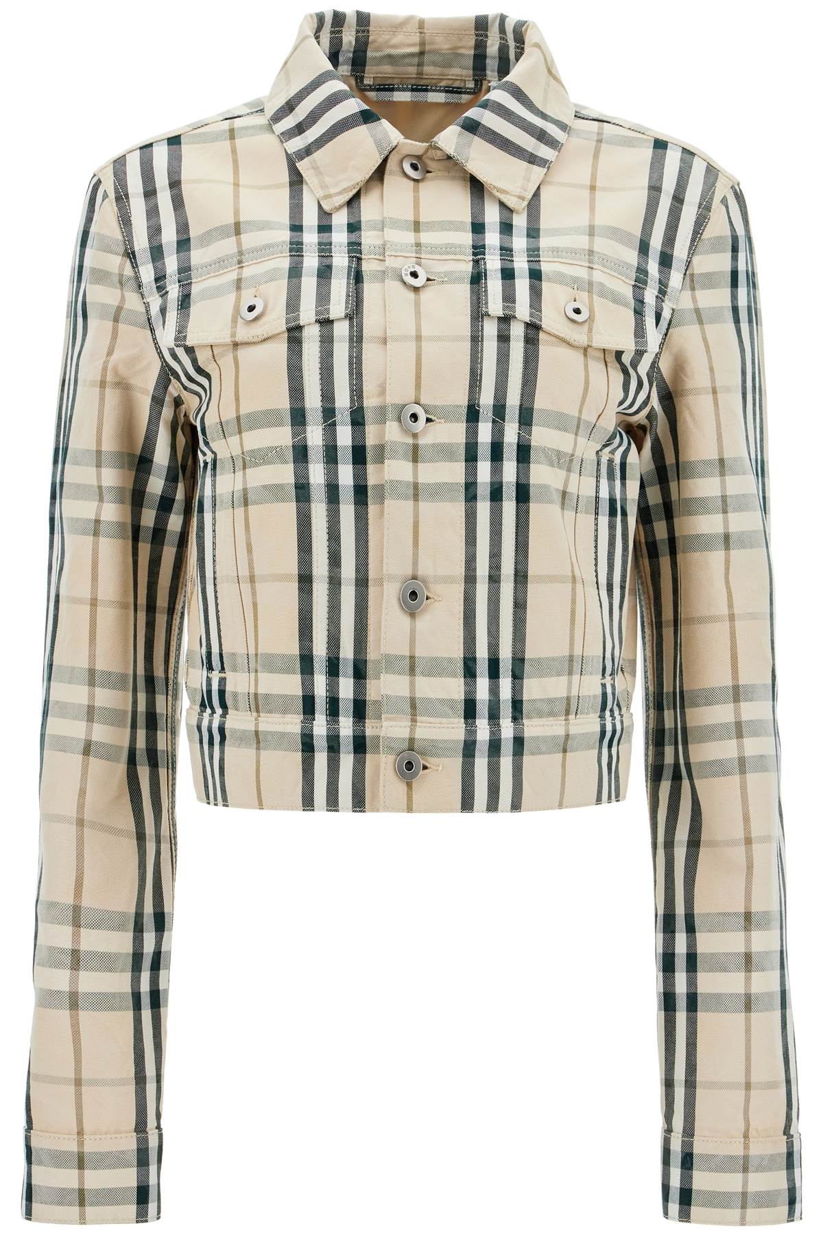 Burberry Cropped Check Cotton Jacket image 0