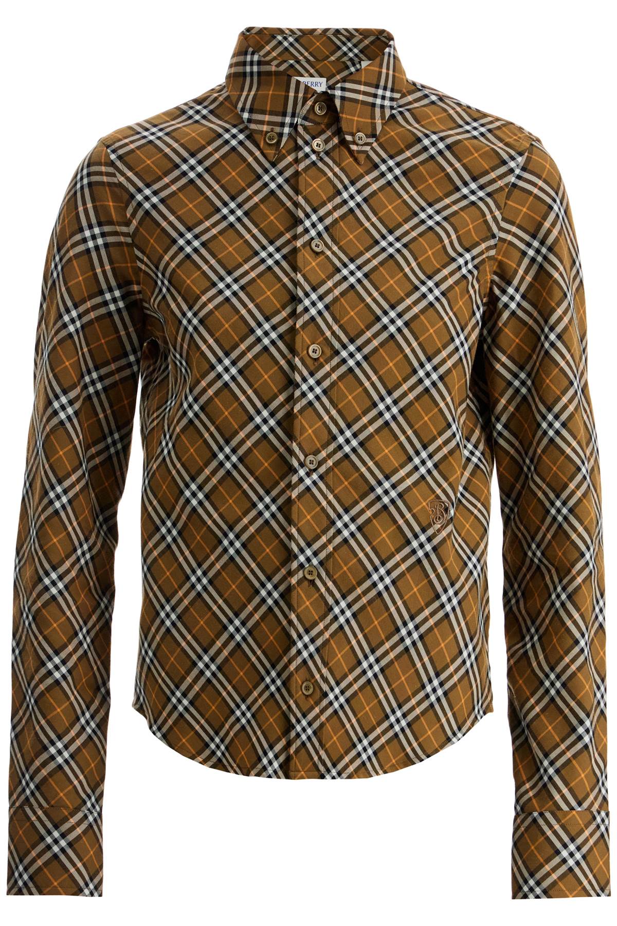 Burberry Slim Fit Check Twill Shirt with Button-Down Collar image 0