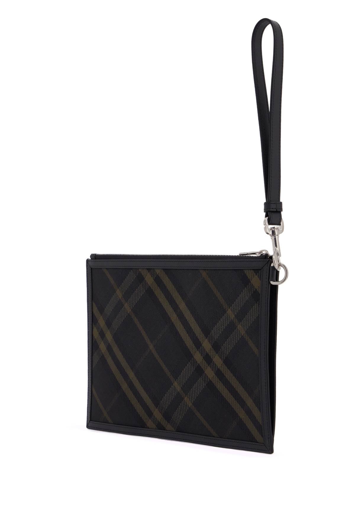 Burberry Checkered Coated Canvas Pouch Bag image 1