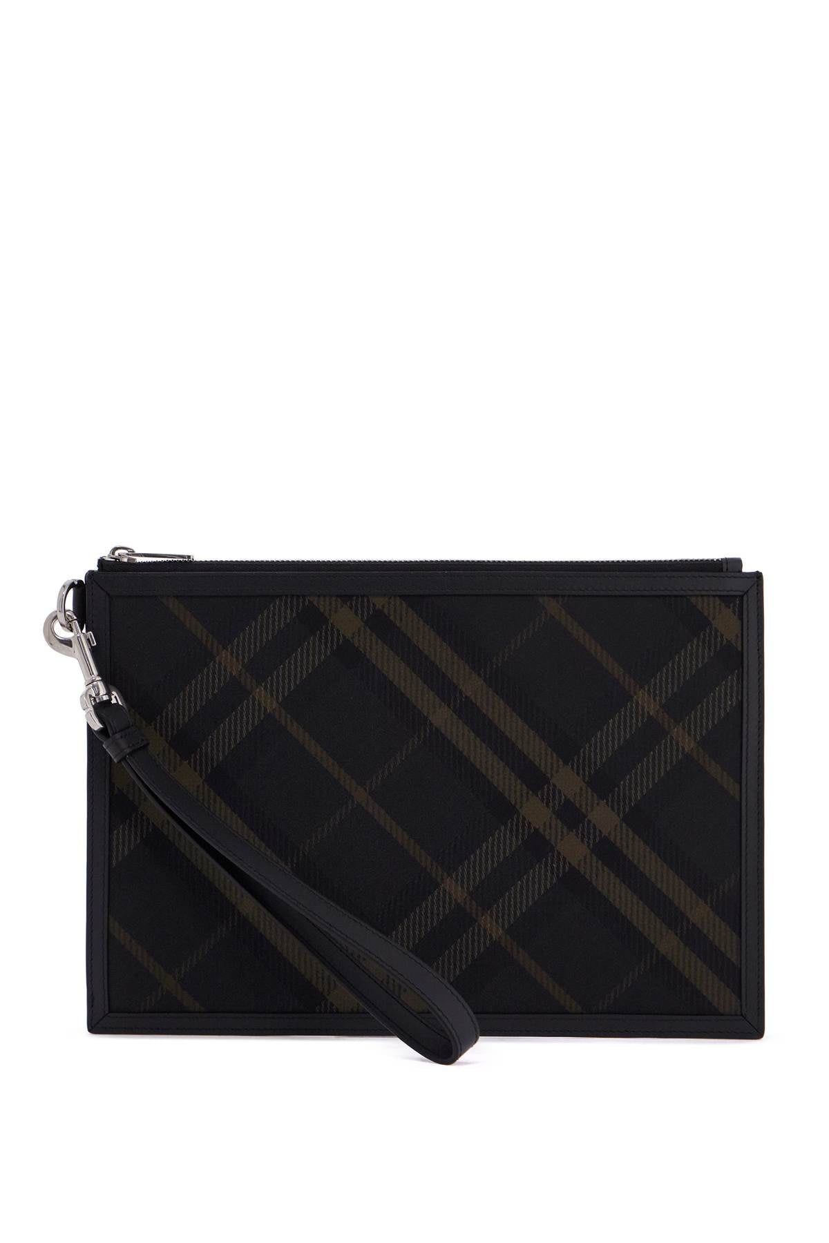 Burberry Checkered Coated Canvas Pouch Bag image 0