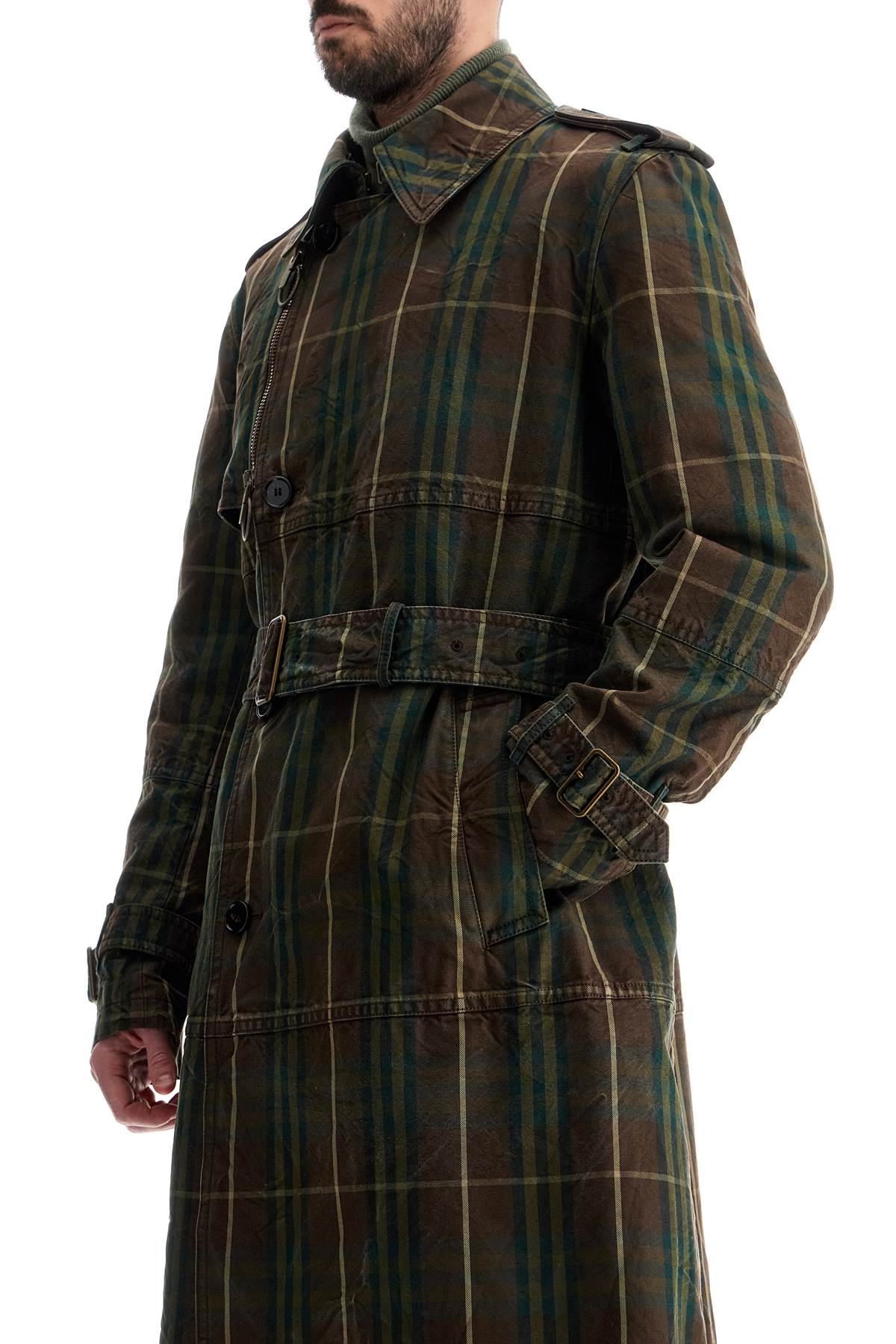 Burberry Check Double-Breasted Trench Coat image 3