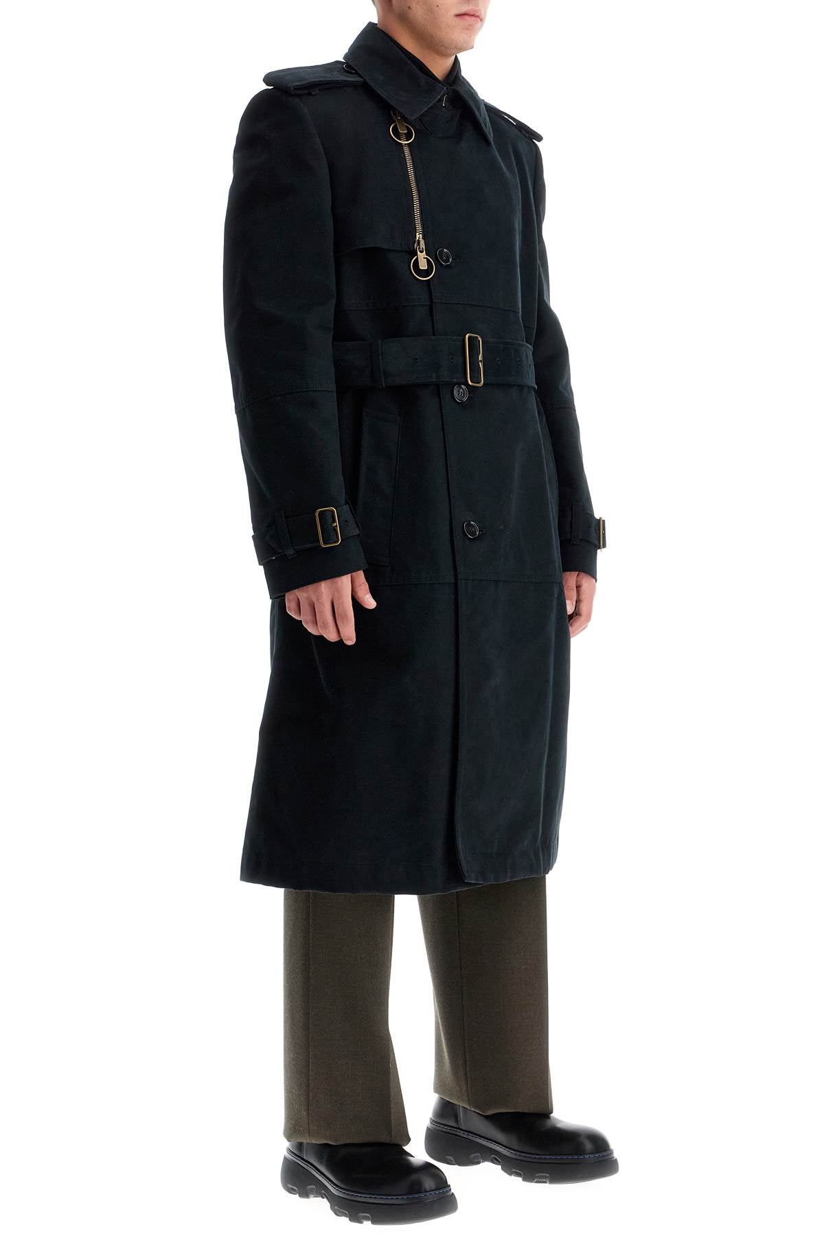 Burberry Double-Breasted Moleskin Trench Coat image 1