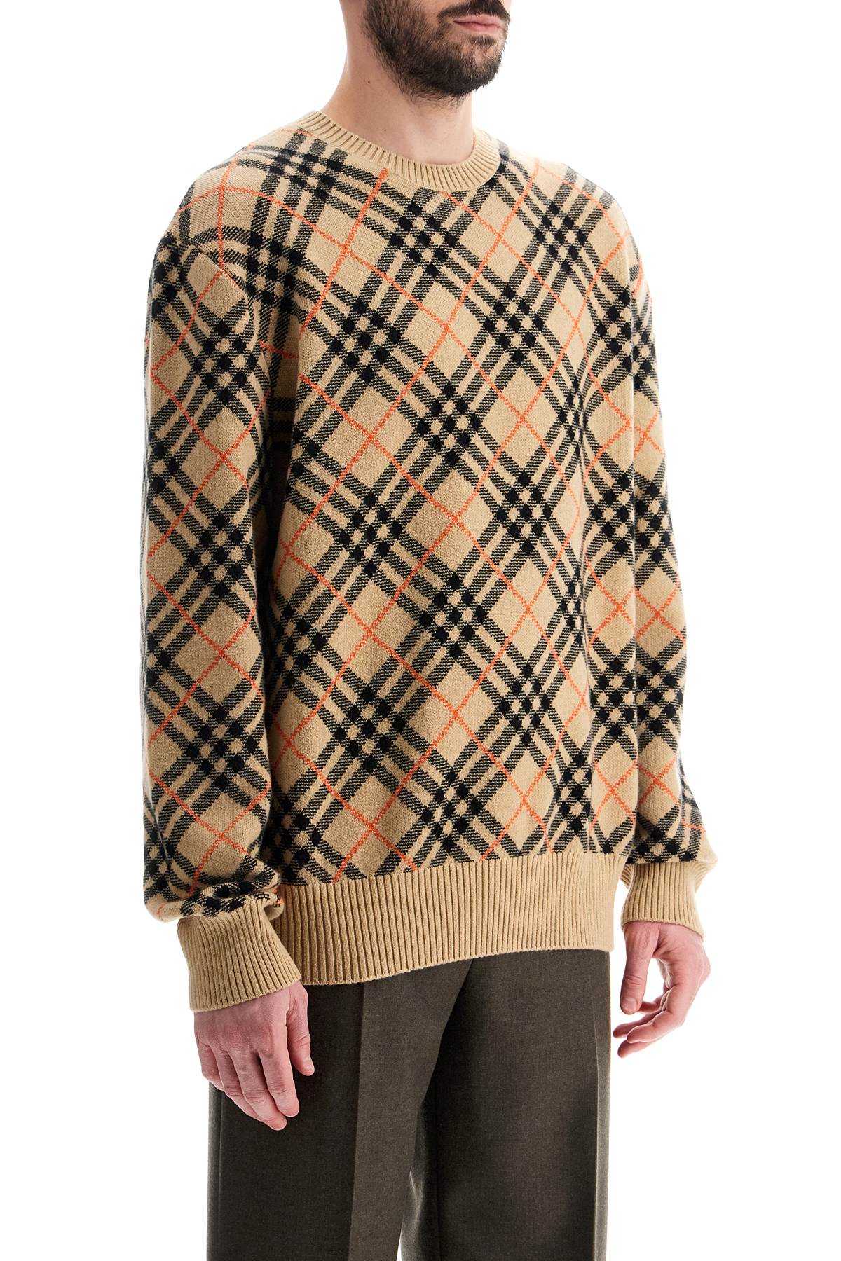 Burberry Cashmere Check Oversized Pullover Sweater image 1