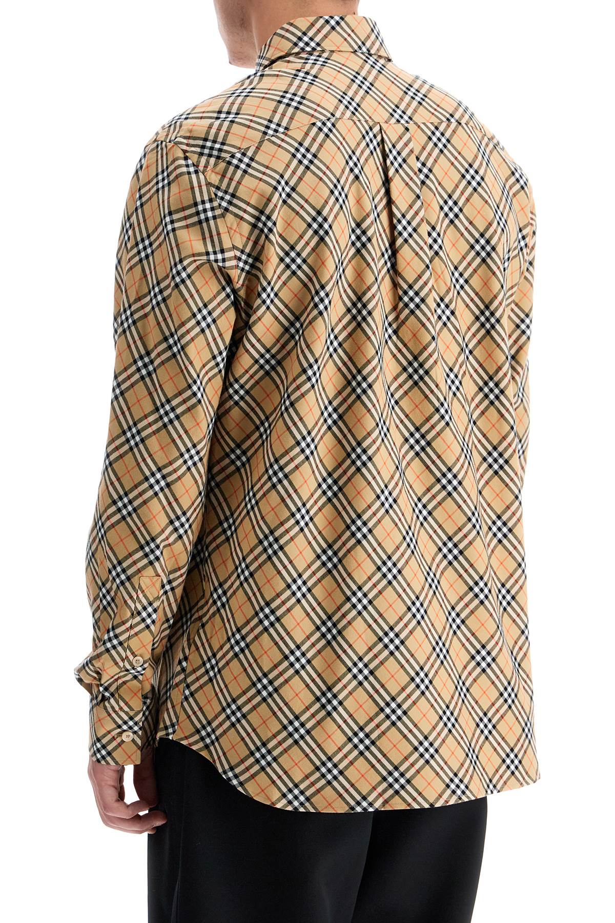 Burberry Check Cotton Shirt with B Shield Embroidery image 2