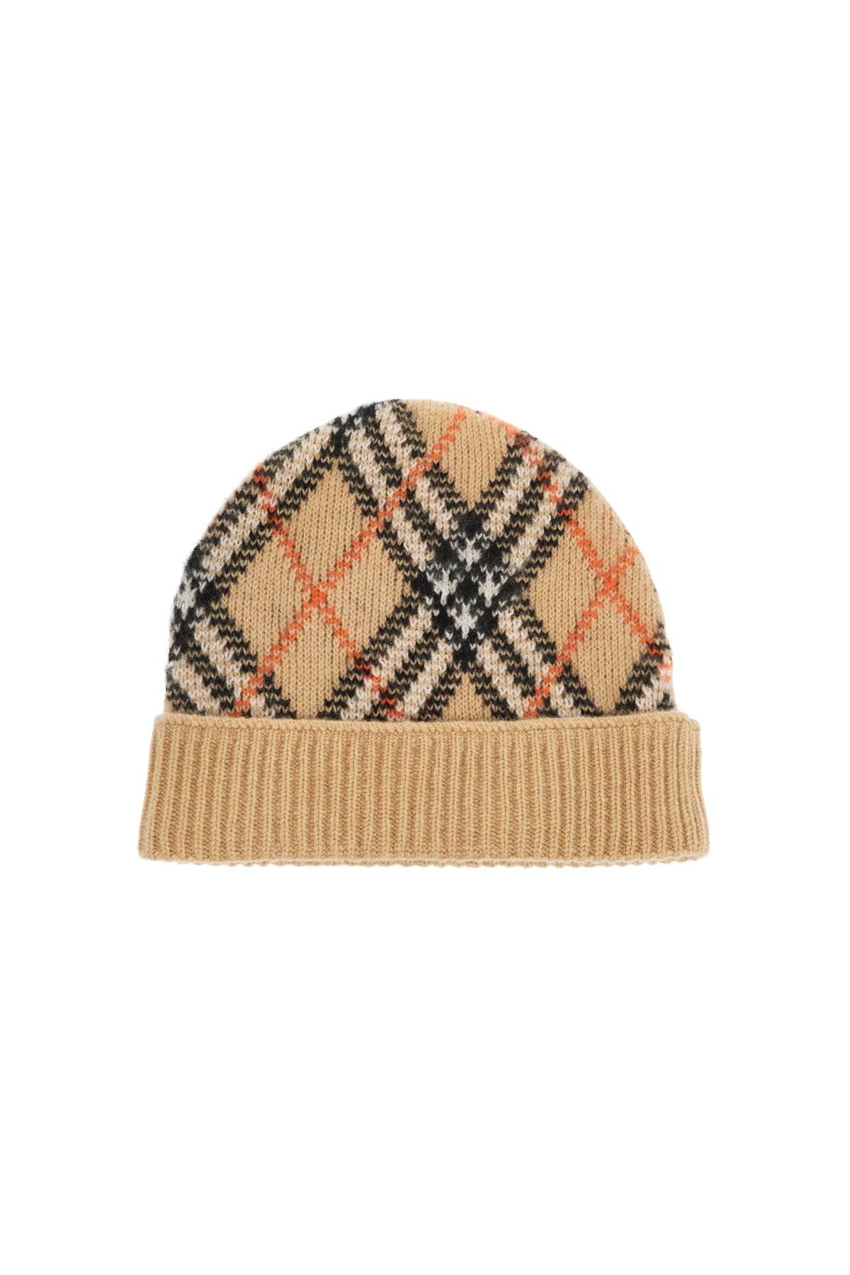 Burberry Cashmere Checkered Beanie Hat image 1