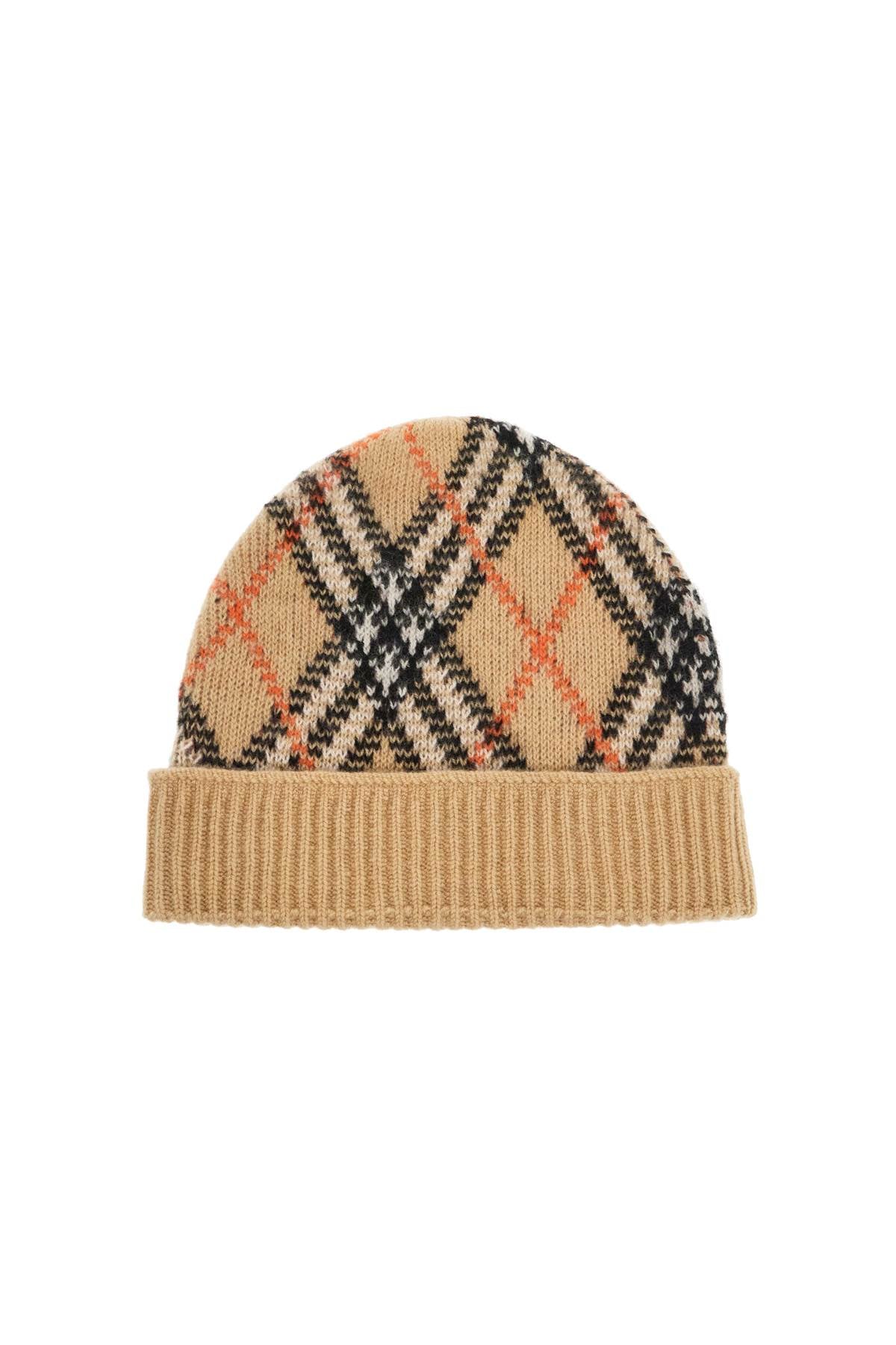 Burberry Cashmere Checkered Beanie Hat image 0