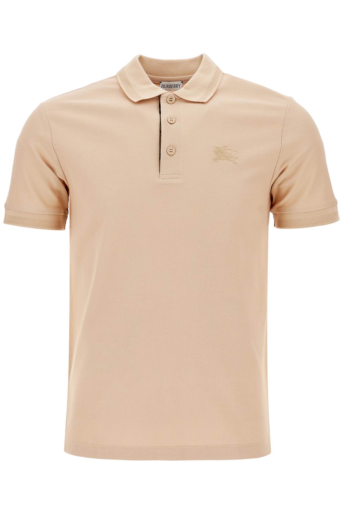 Burberry beige cotton polo with ekd embroidered logo image 0