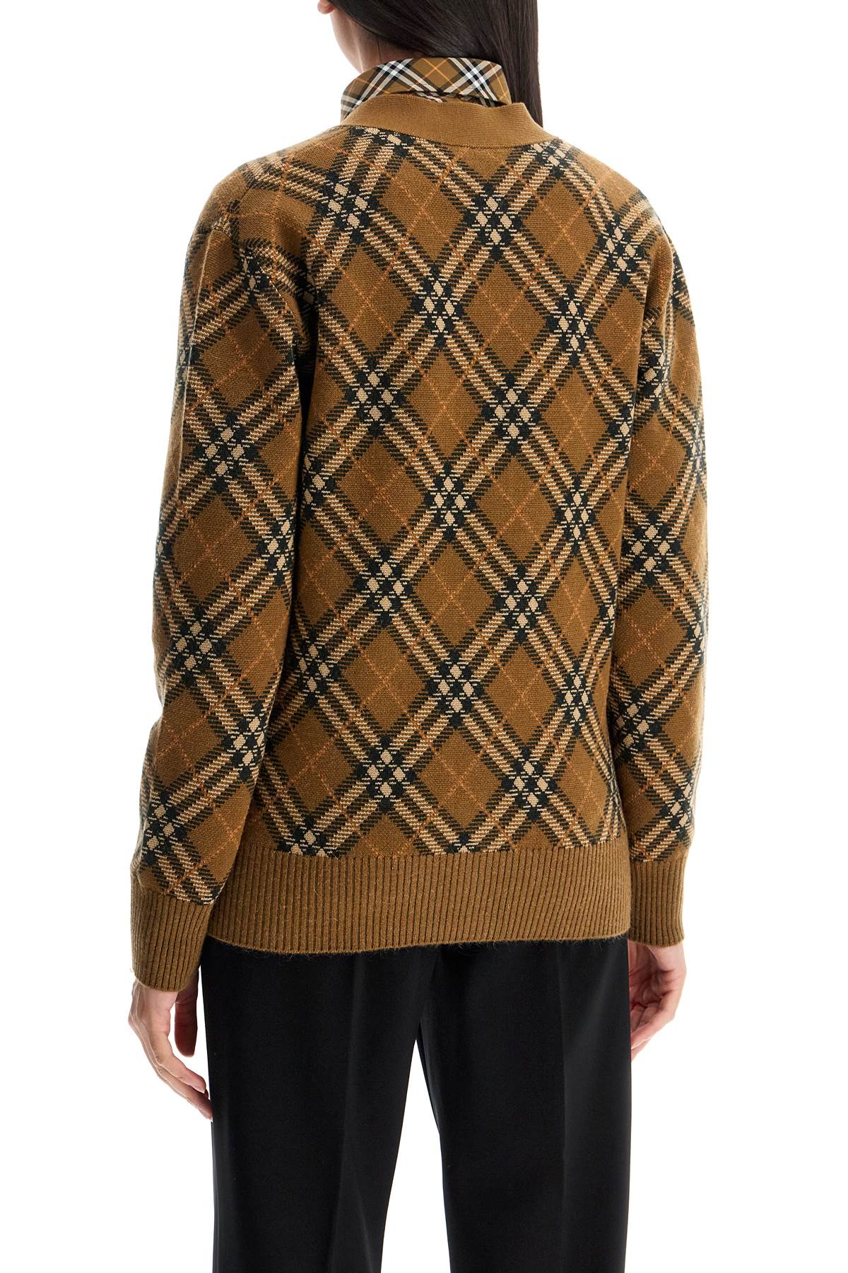 Burberry Wool & Mohair Check Cardigan Sweater image 2