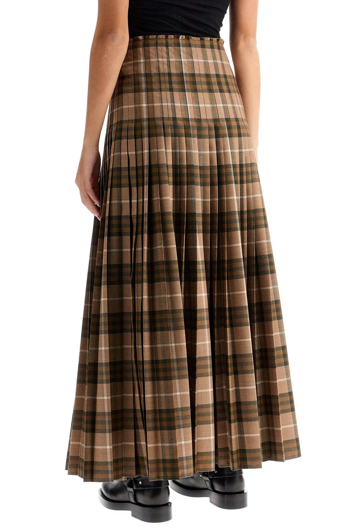 Burberry Check Wool Blend Maxi Kilt Skirt image 2