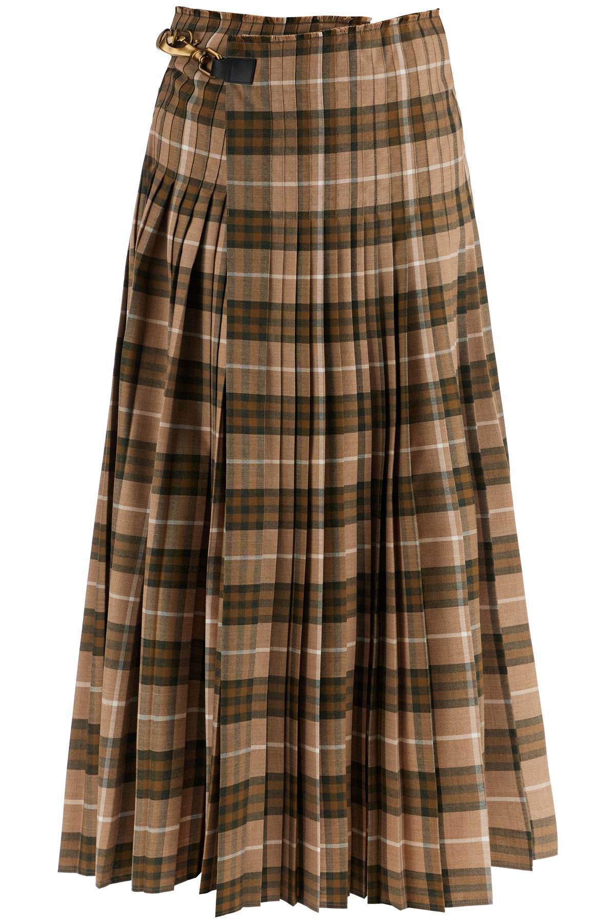 Burberry Check Wool Blend Maxi Kilt Skirt image 0