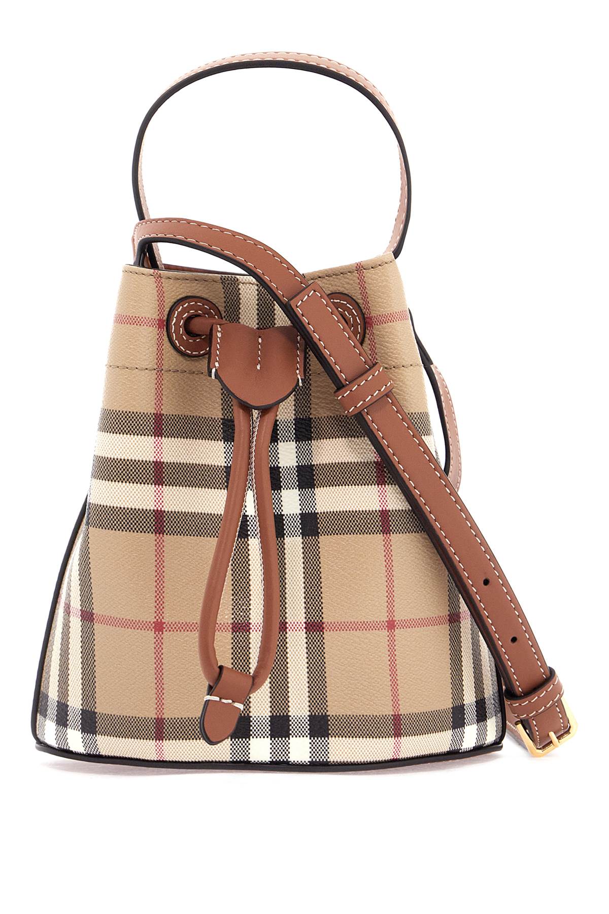 Burberry Mini Bucket Bag with Iconic Check Pattern image 0