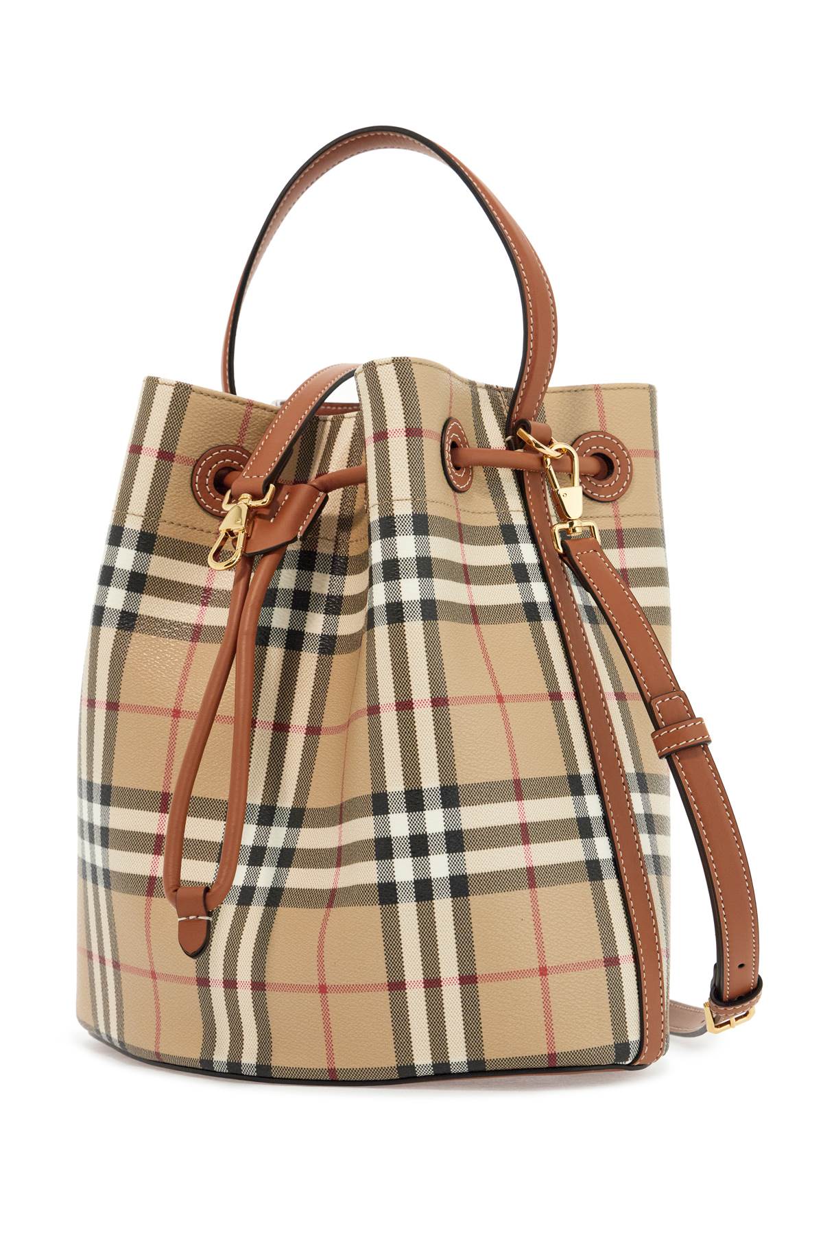 Burberry Check-Print Coated Canvas Bucket Bag image 2