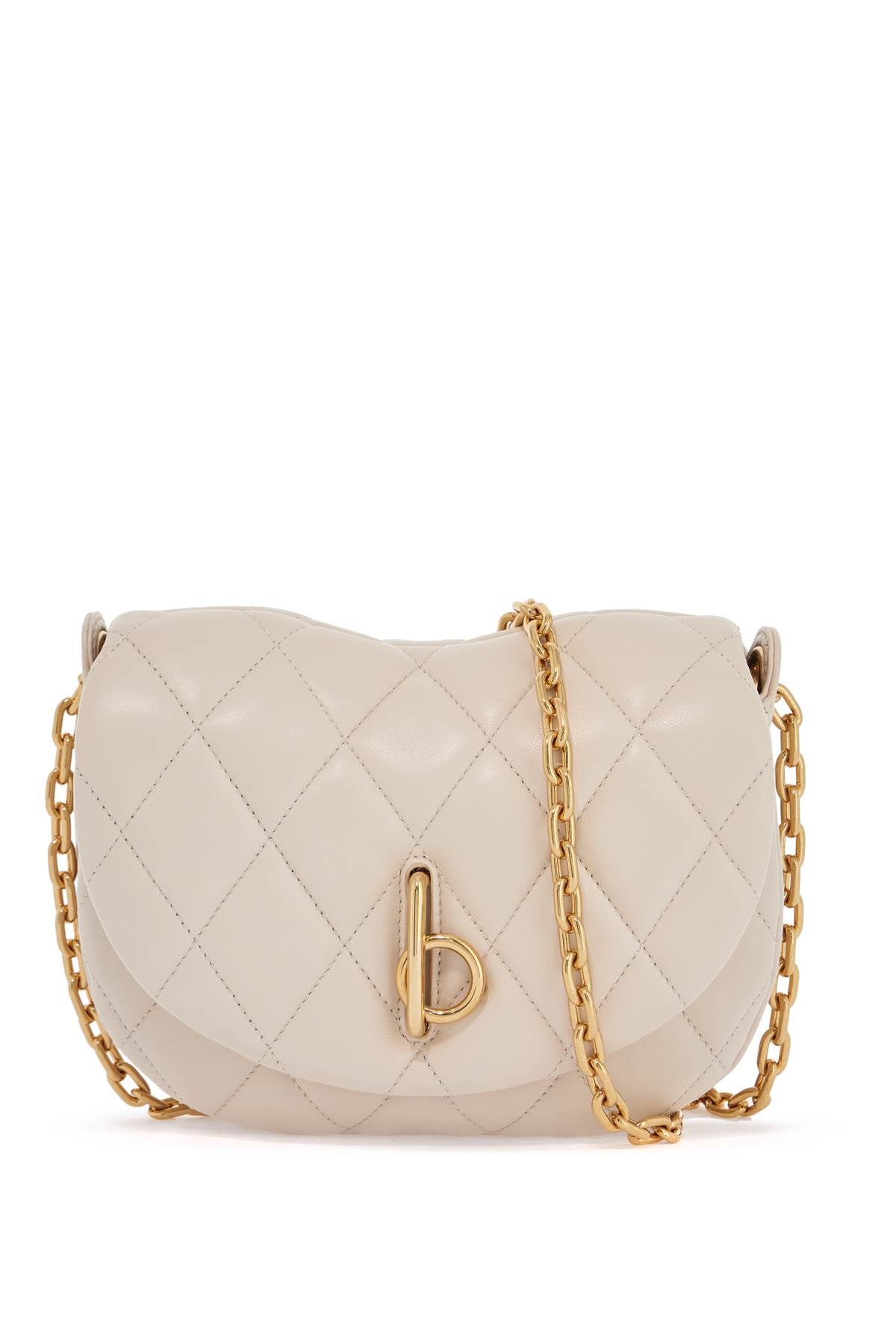 Burberry small beige quilted lambskin bag with golden chain image 0