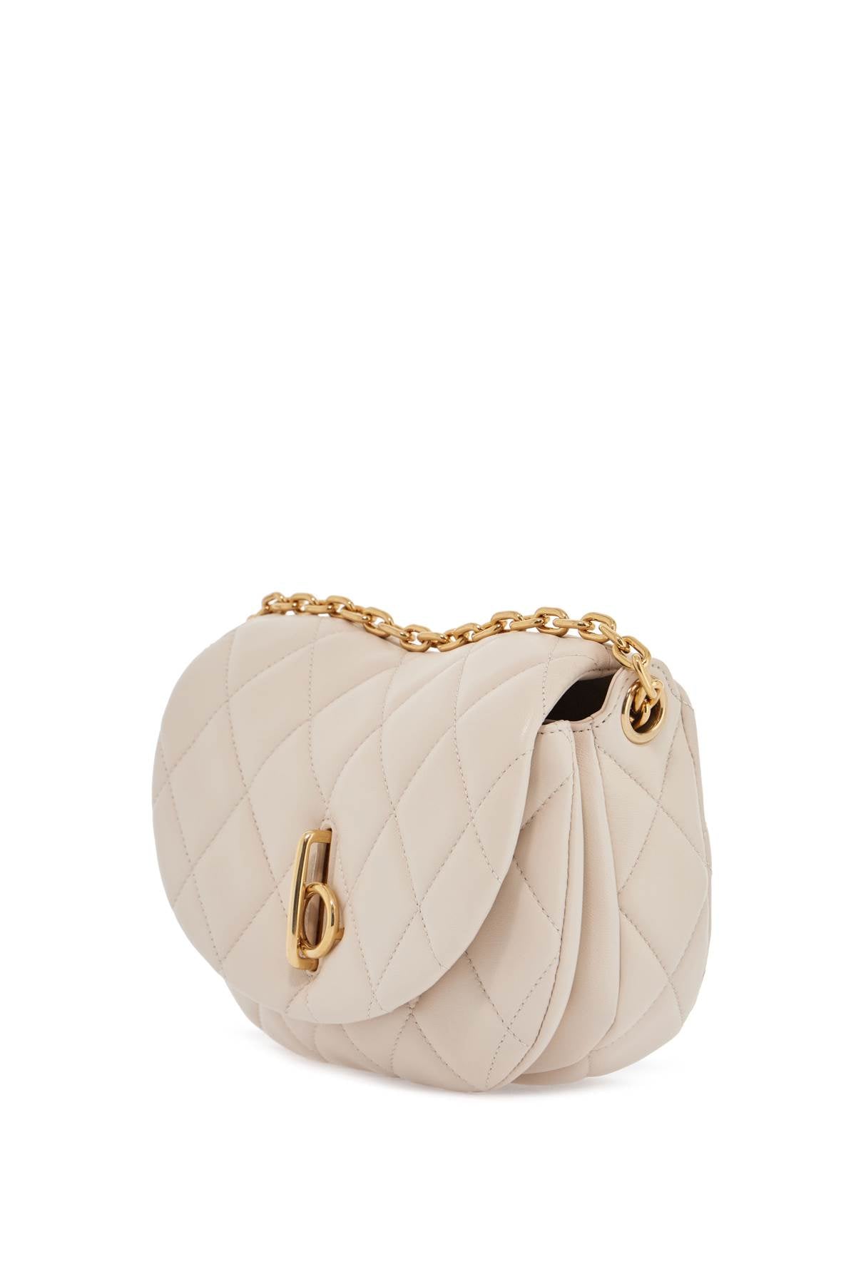 Burberry small beige quilted lambskin bag with golden chain image 2