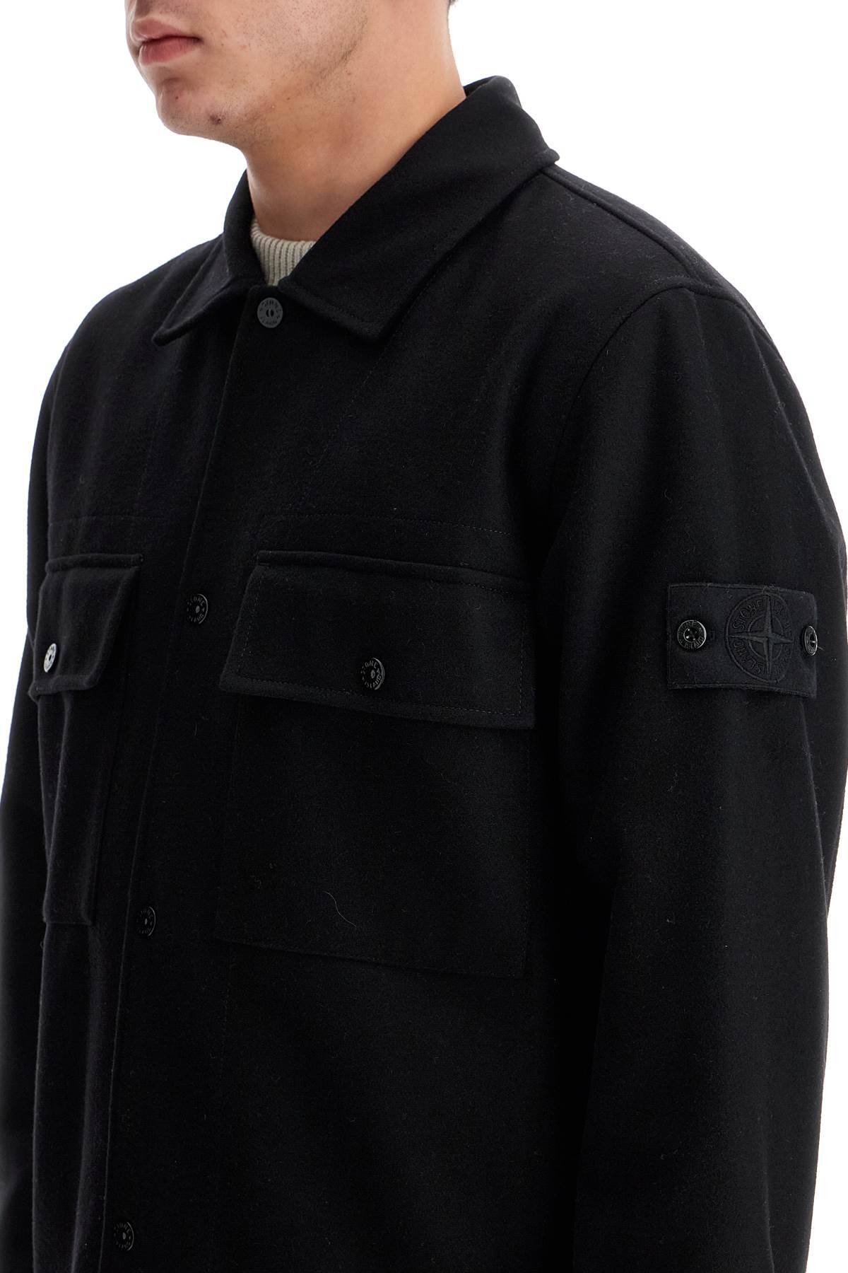 Stone Island Ghost Overshirt in Wool Flannel image 3