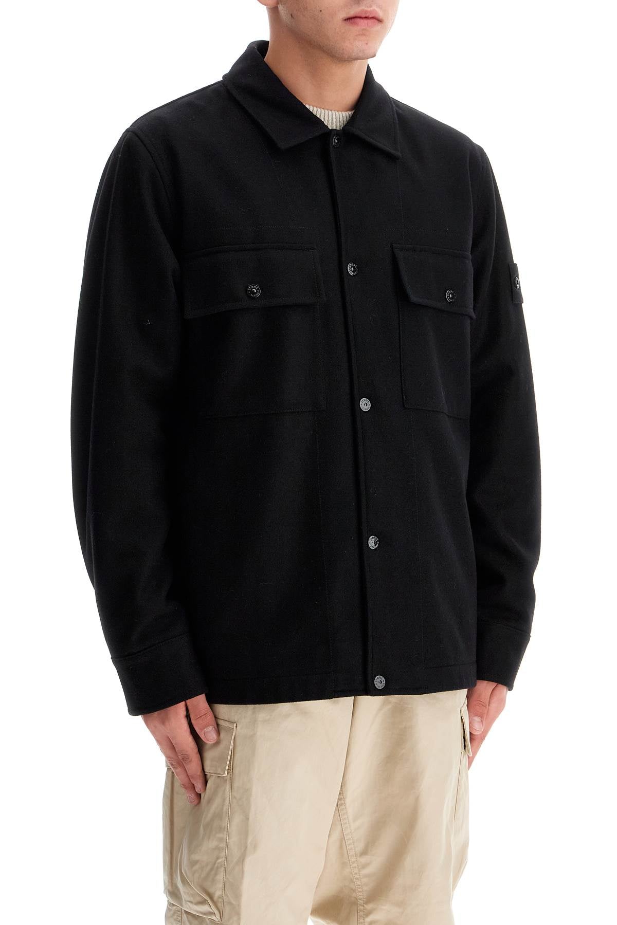 Stone Island Ghost Overshirt in Wool Flannel image 1