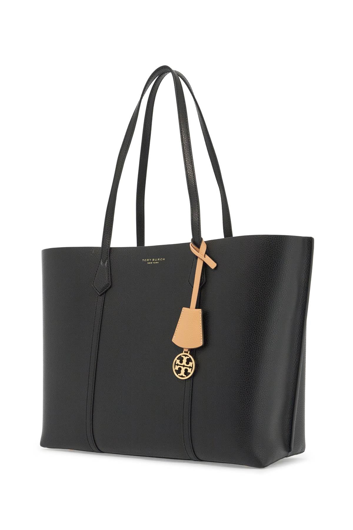 Tory Burch Perry Grained Leather Shopping Bag with Double T Charm image 2