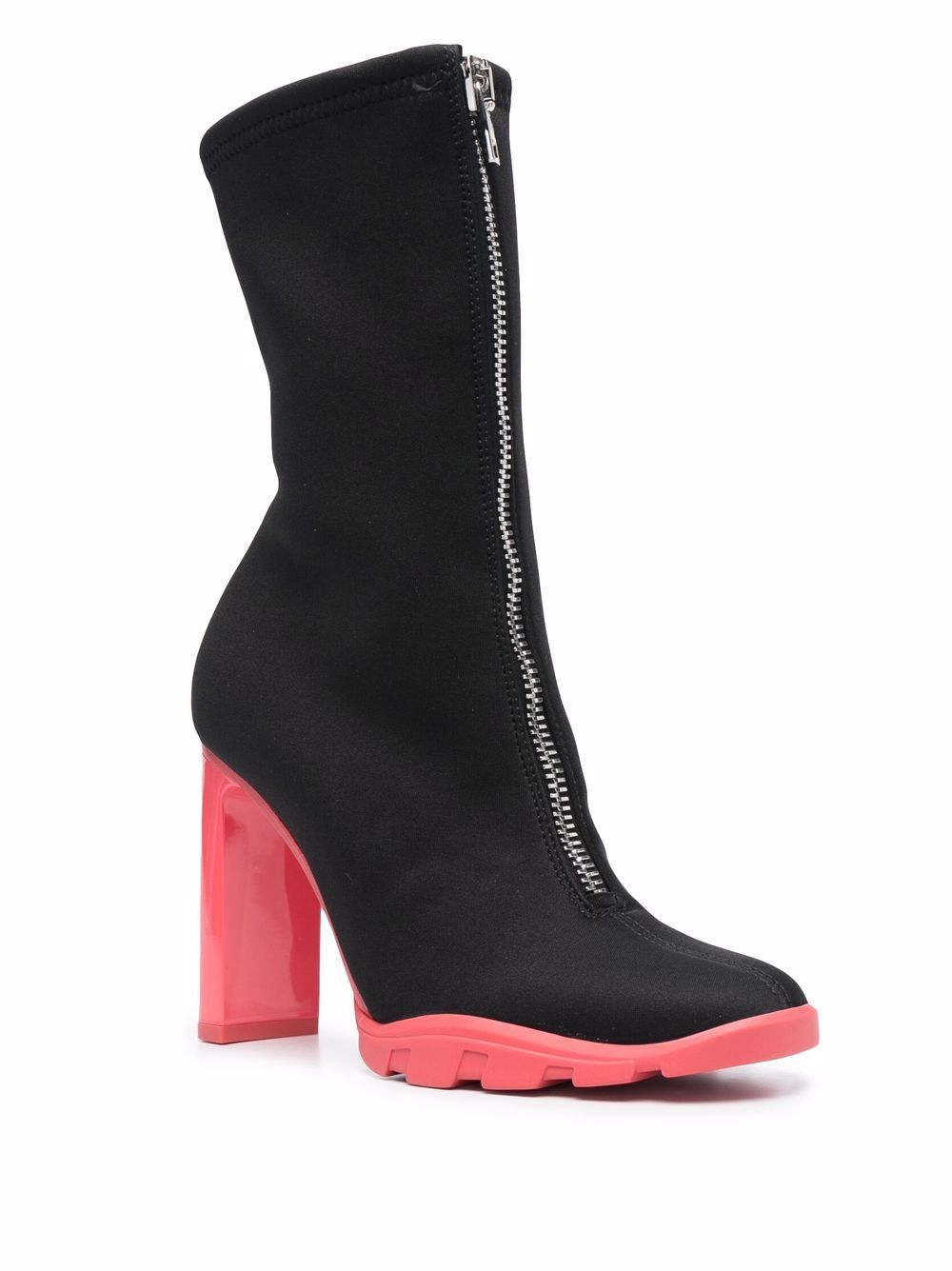 Alexander McQueen Black Tread Zip-Up Ankle Boots image 2