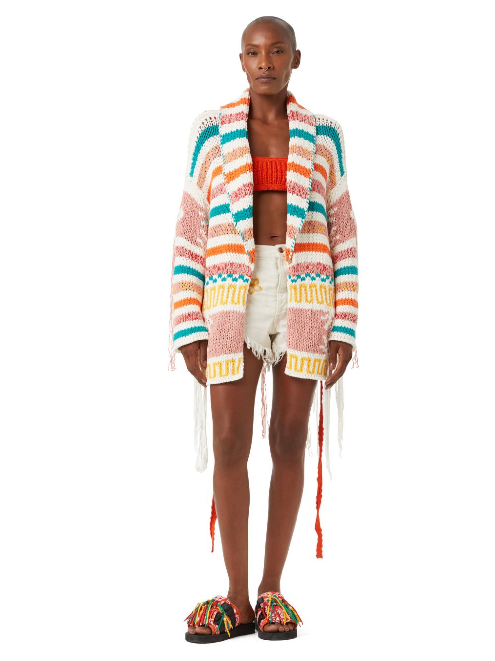 Alanui Multicolor Frayed Cardigan-Coat image 3