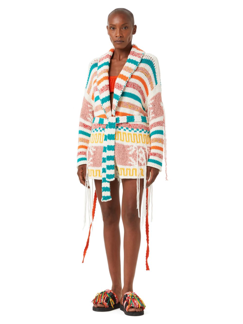 Alanui Multicolor Frayed Cardigan-Coat image 6