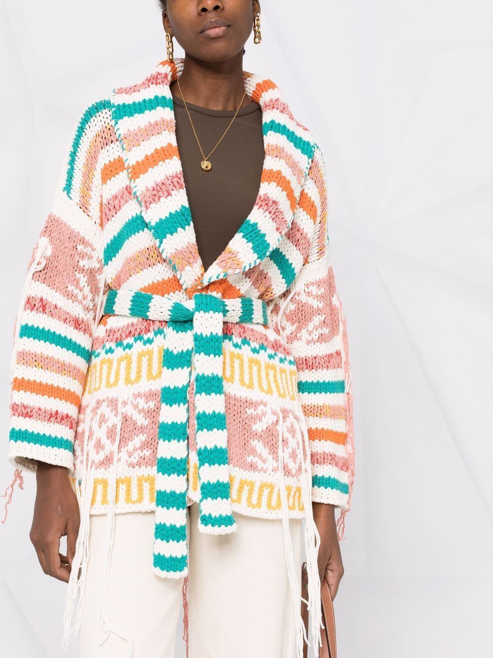 Alanui Multicolor Frayed Cardigan-Coat image 11