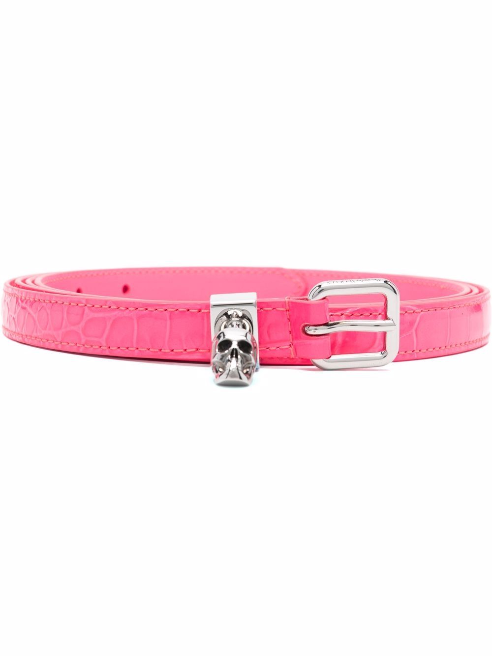 Alexander McQueen Fuchsia Leather Buckle Belt image 0