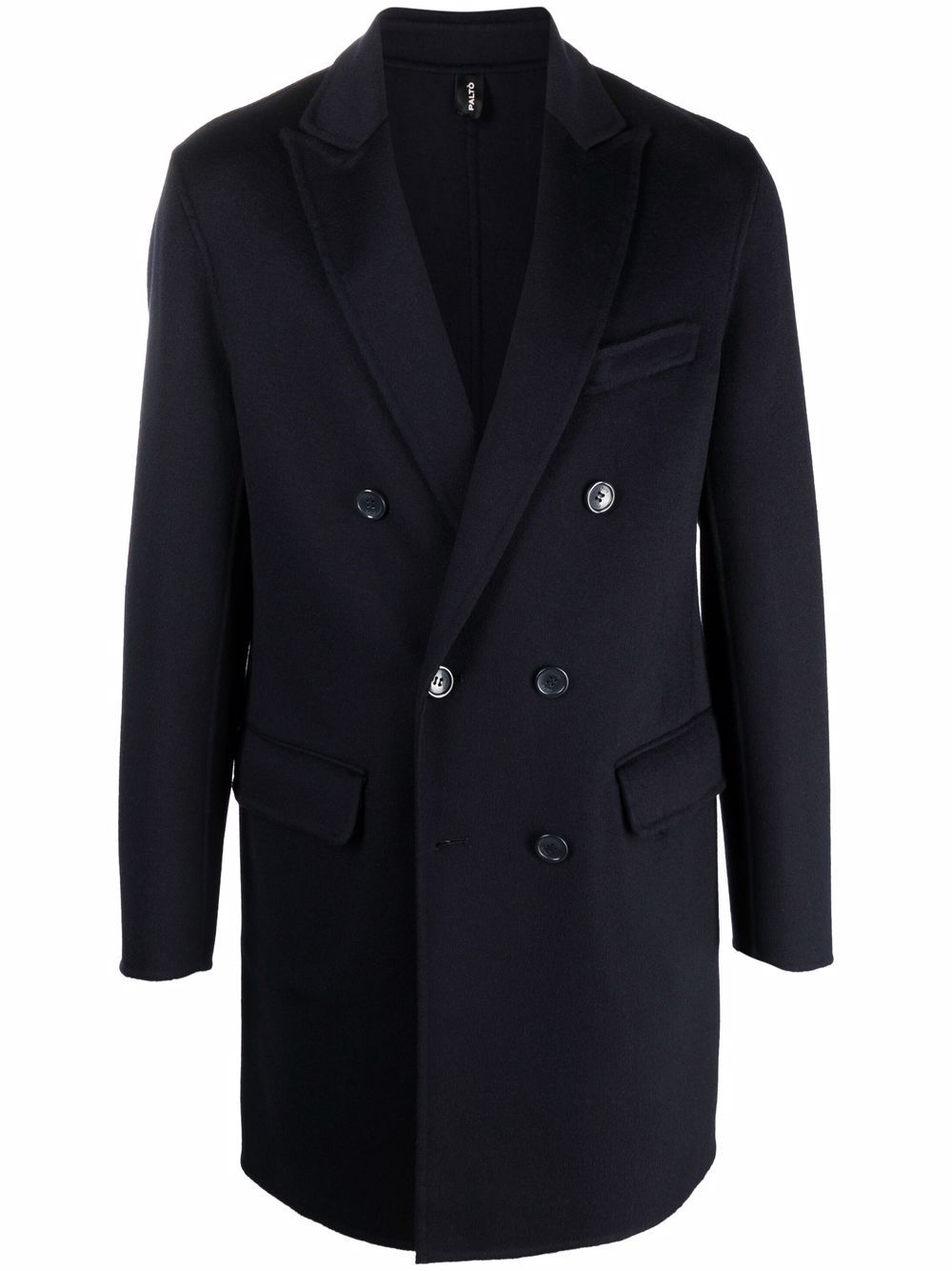 PALTÒ Navy Blue Wool Blend Double Breasted Short Coat image 0