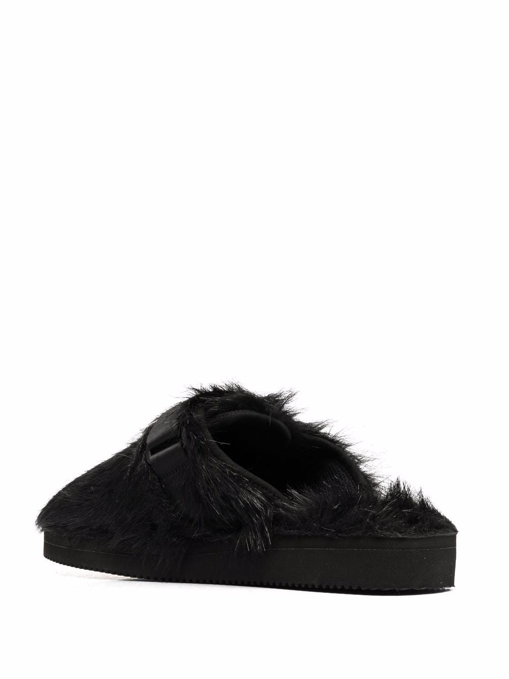 SUICOKE Zavo Textured Faux-Fur Black Sandals image 3