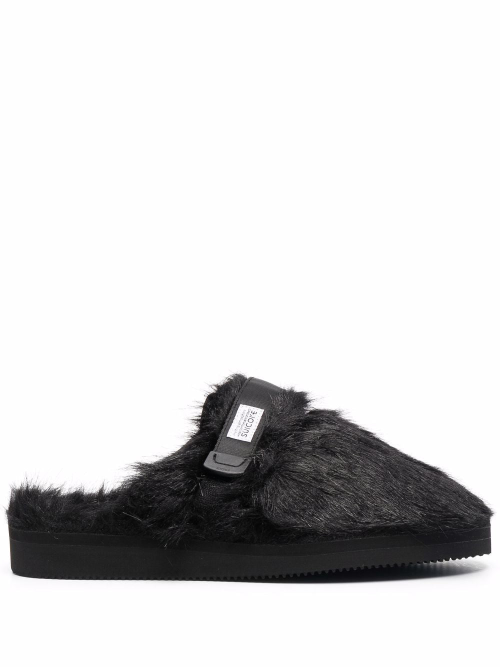 SUICOKE Zavo Textured Faux-Fur Black Sandals image 4