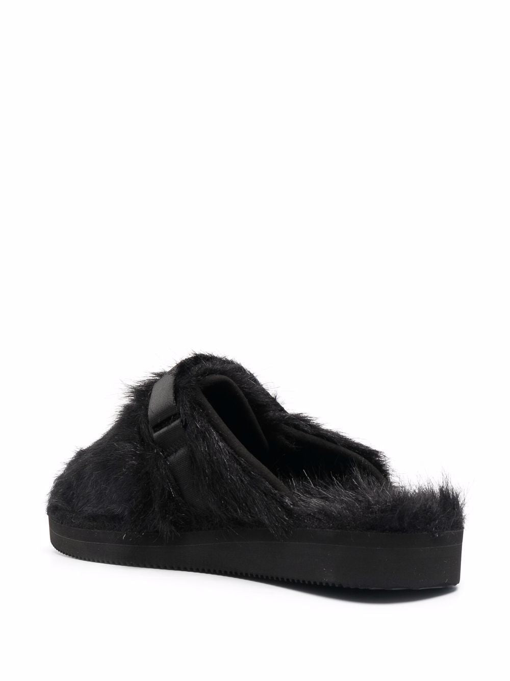 SUICOKE Zavo Textured Faux-Fur Black Sandals image 7