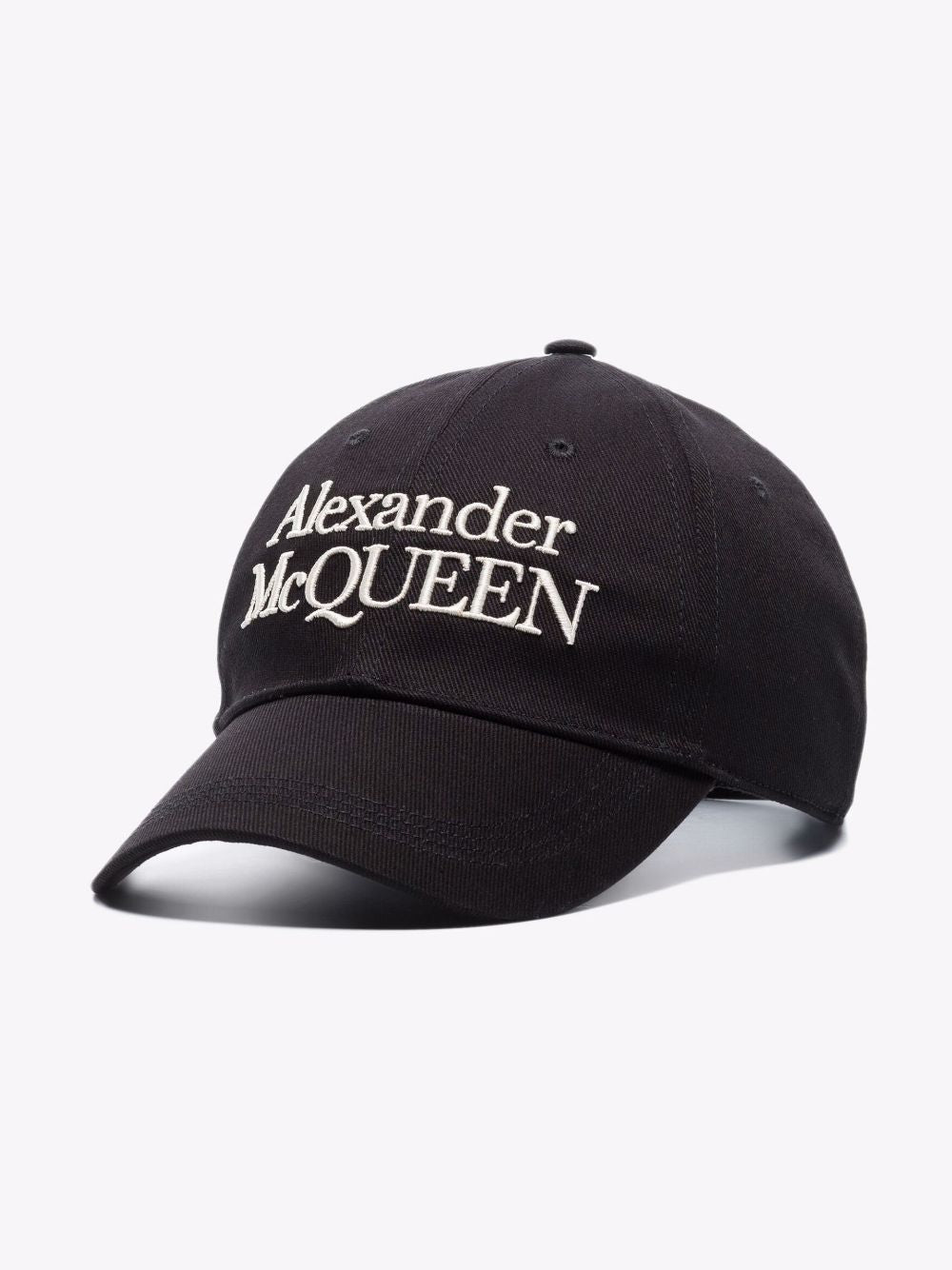 Alexander McQueen Logo-Embroidered Baseball Cap - Black/Ivory image 2