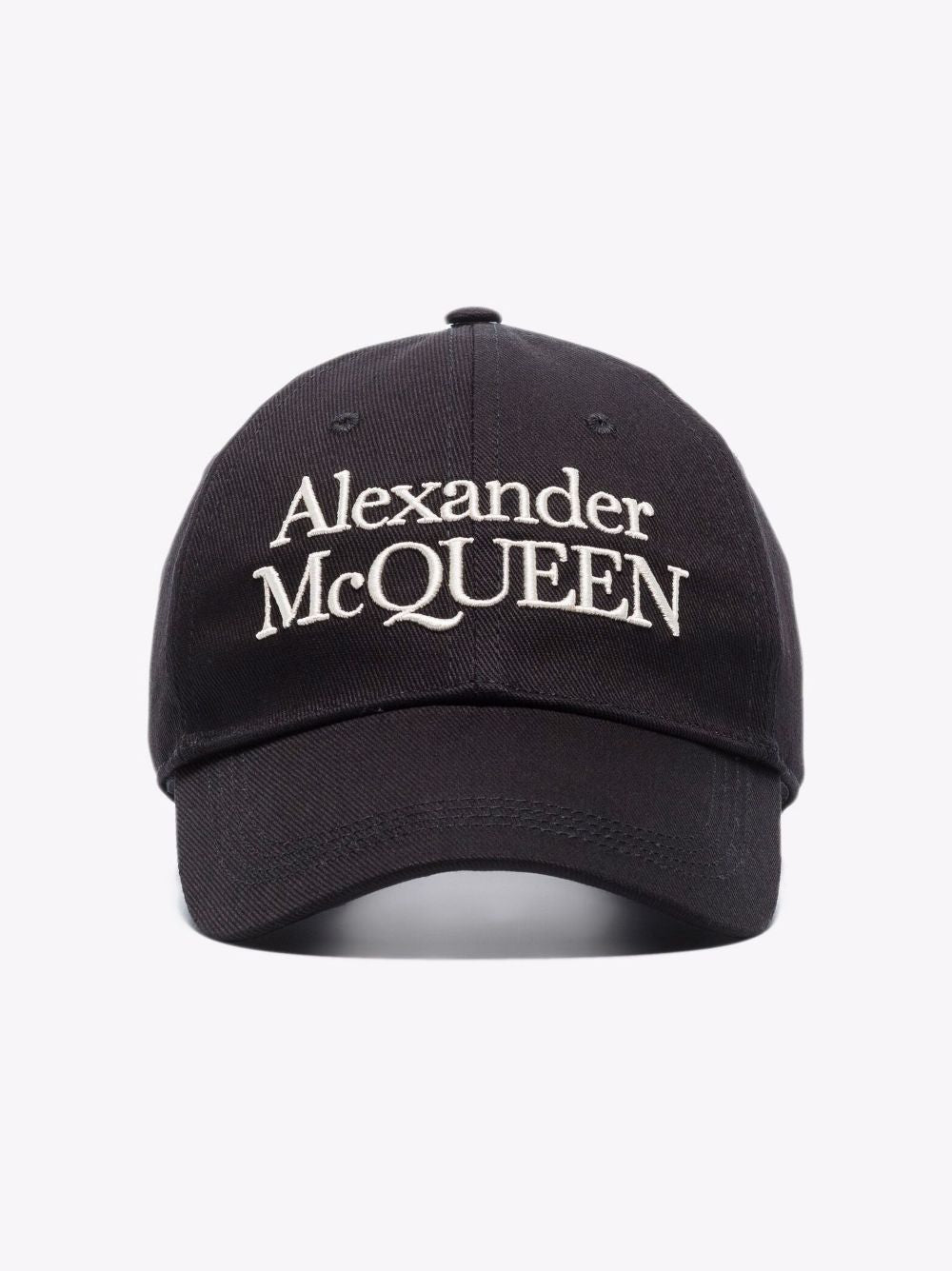 Alexander McQueen Logo-Embroidered Baseball Cap - Black/Ivory image 3