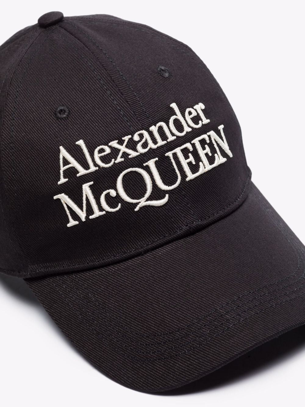 Alexander McQueen Logo-Embroidered Baseball Cap - Black/Ivory image 4