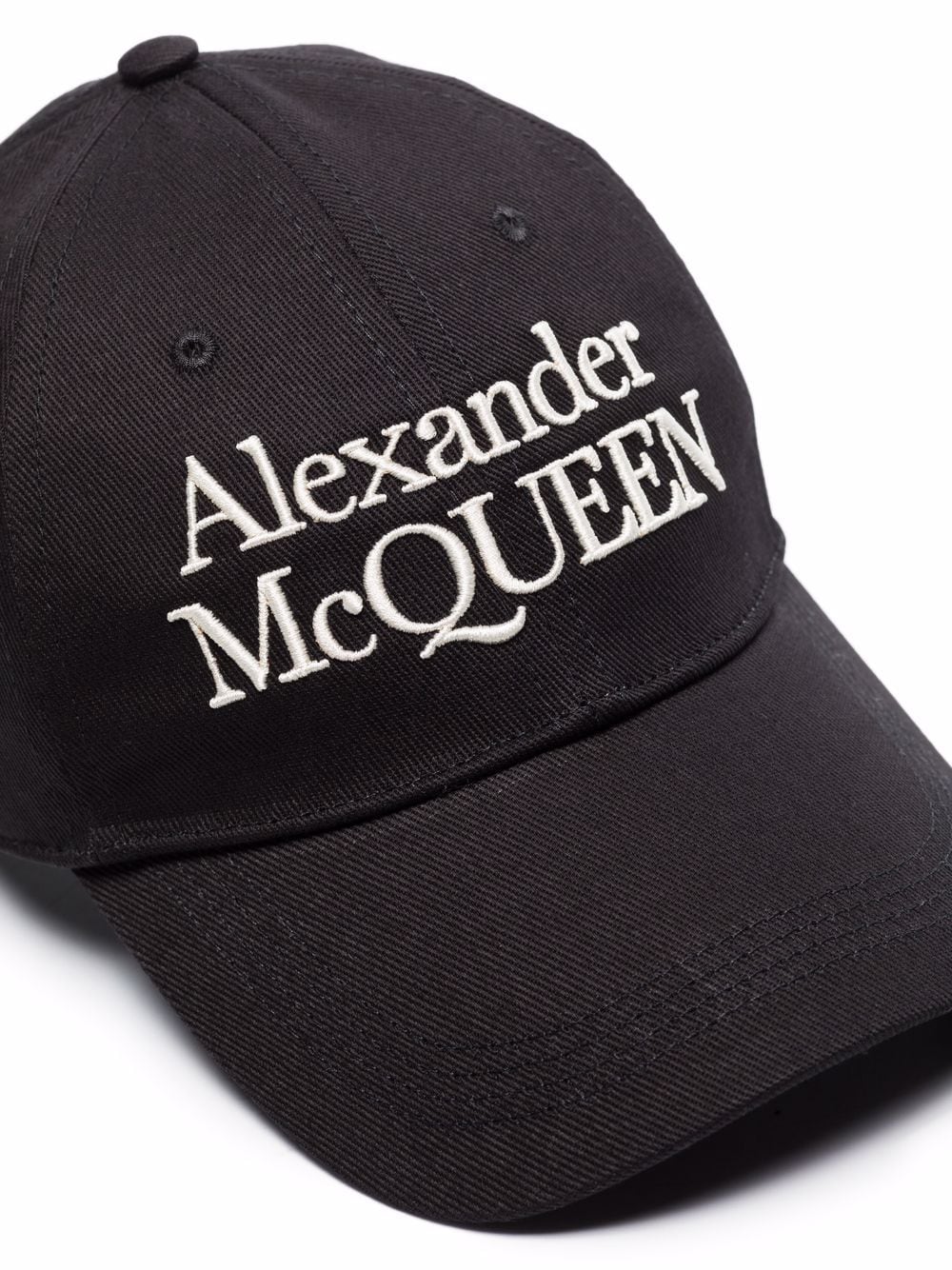 Alexander McQueen Logo-Embroidered Baseball Cap - Black/Ivory image 9