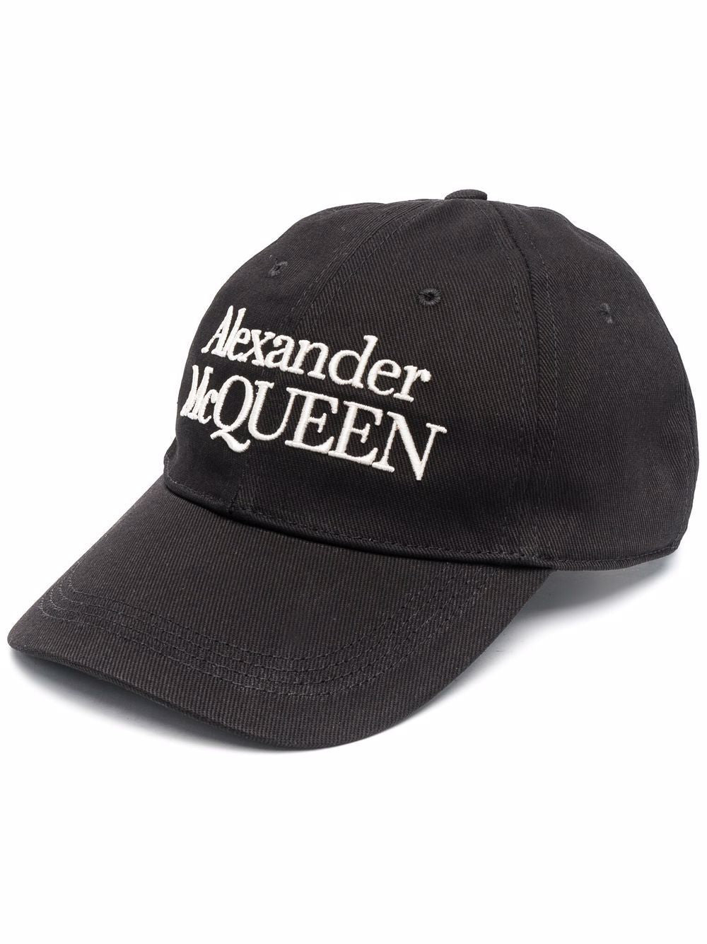 Alexander McQueen Logo-Embroidered Baseball Cap - Black/Ivory image 14