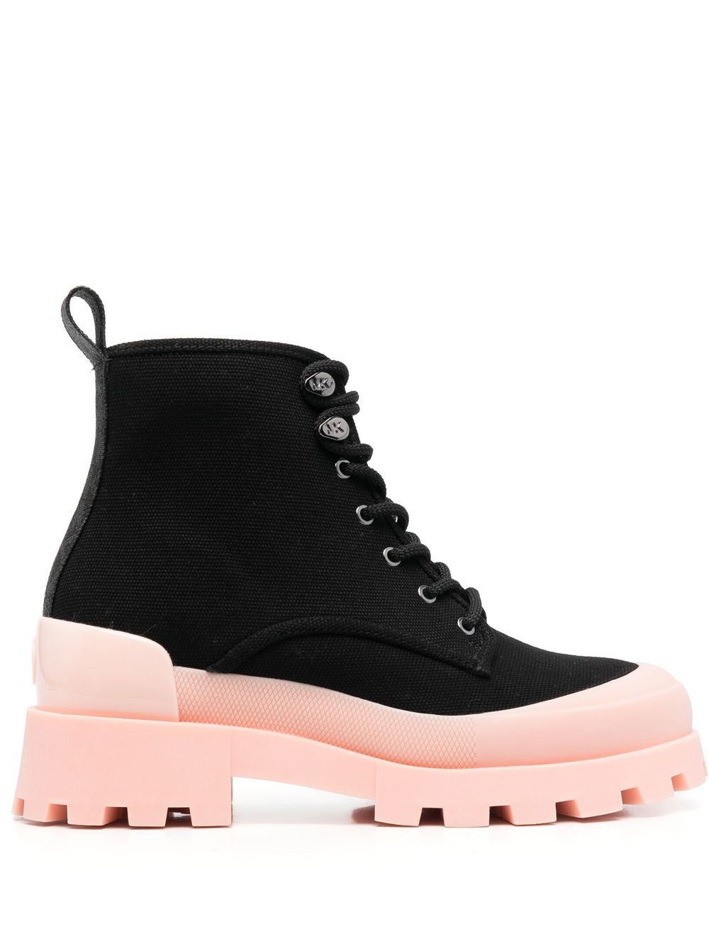 MICHAEL Michael Kors Two-Tone Lace-Up Ankle Boots - Black & Pink image 0