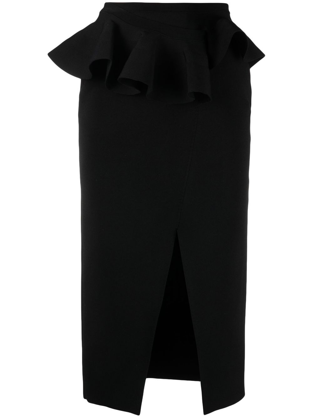 Alexander McQueen Black Peplum Waist Pencil Skirt image 0