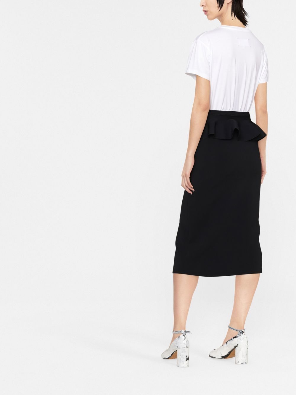 Alexander McQueen Black Peplum Waist Pencil Skirt image 2