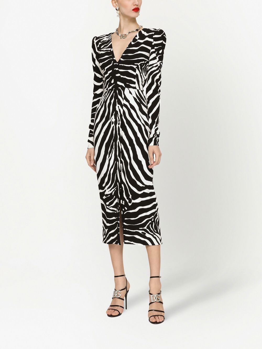 Dolce & Gabbana Zebra Print Silk Dress image 4