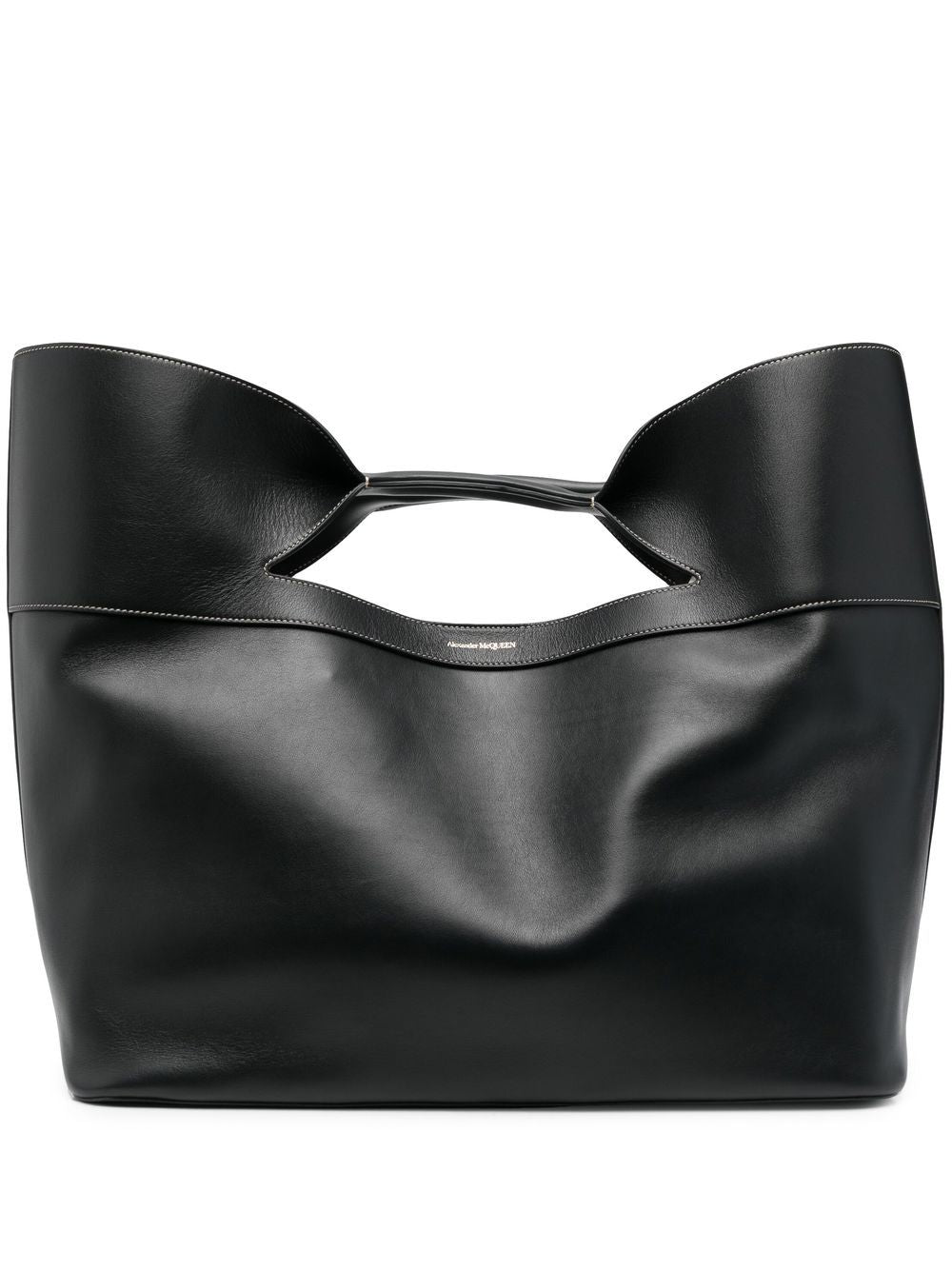 Alexander McQueen Bow Leather Tote Bag - Black image 0