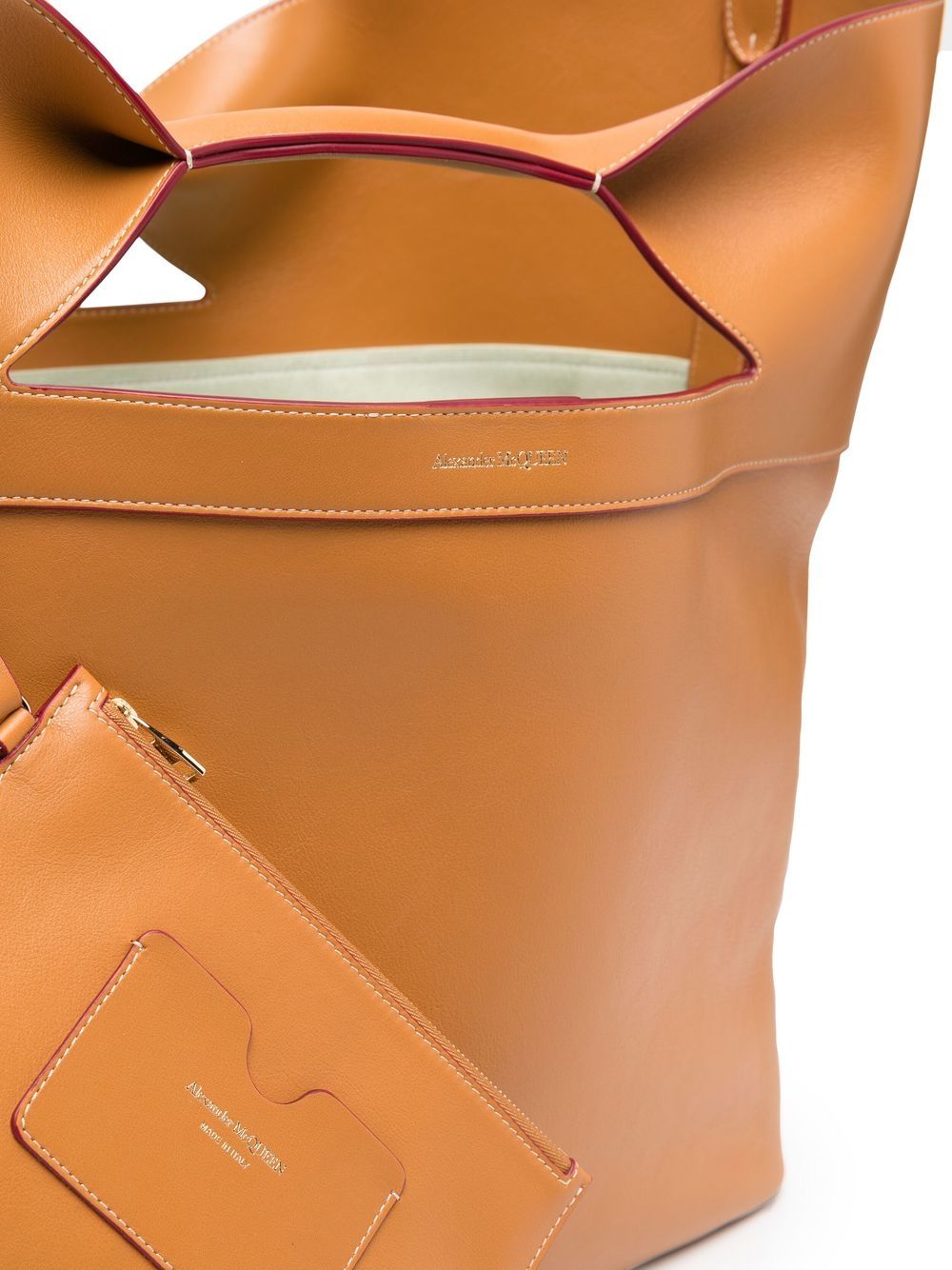 Alexander McQueen Bow Leather Tote Bag - Camel Brown image 1