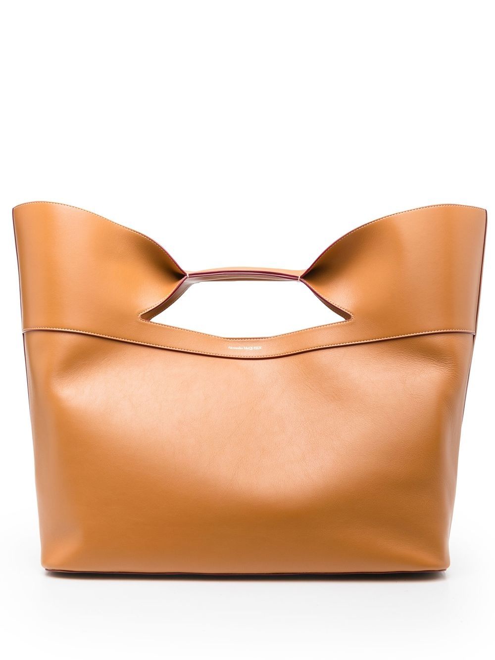 Alexander McQueen Bow Leather Tote Bag - Camel Brown image 0