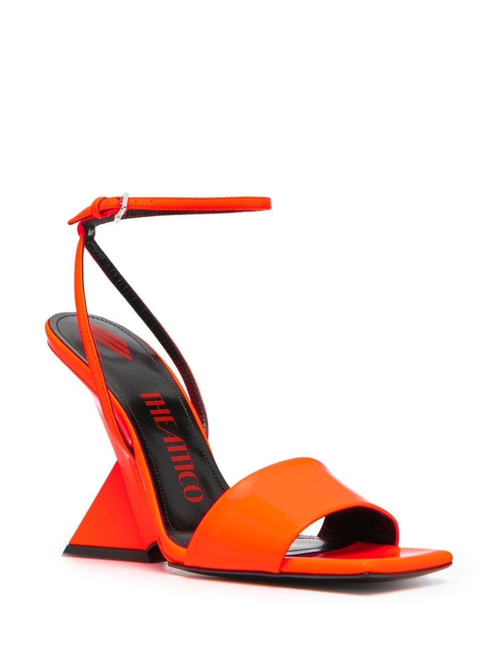 The Attico Tangerine Orange Sculpted Heel Sandals image 3