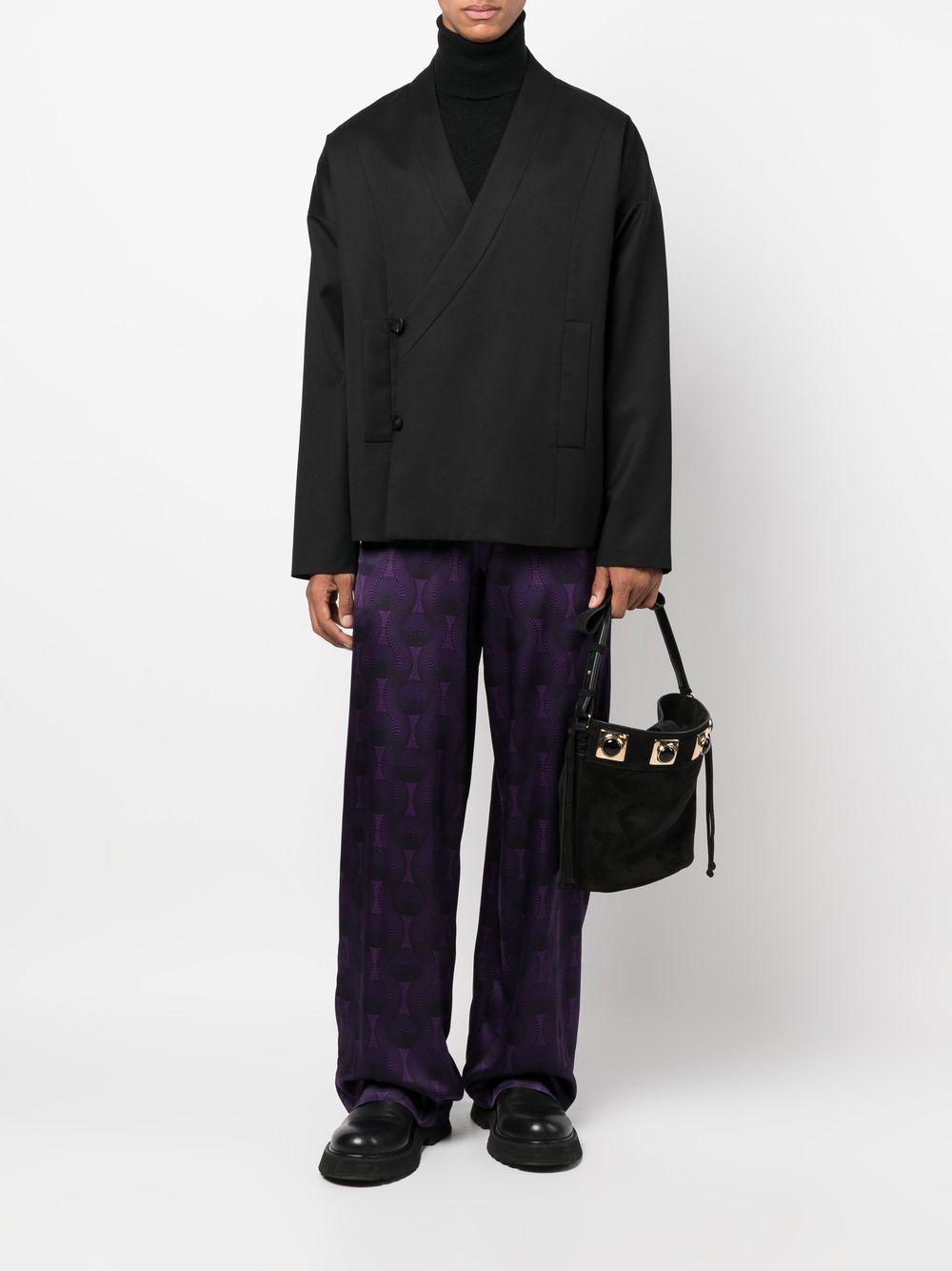 OZWALD BOATENG Trousers Purple image 4