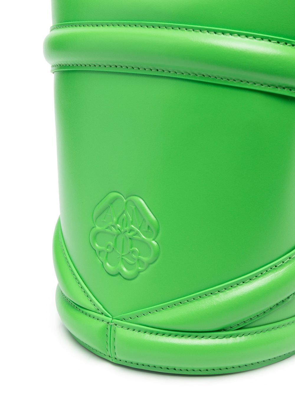 Alexander McQueen Curve Leather Bucket Bag in Apple Green image 2