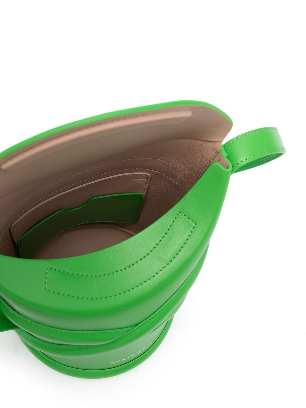 Alexander McQueen Curve Leather Bucket Bag in Apple Green image 4