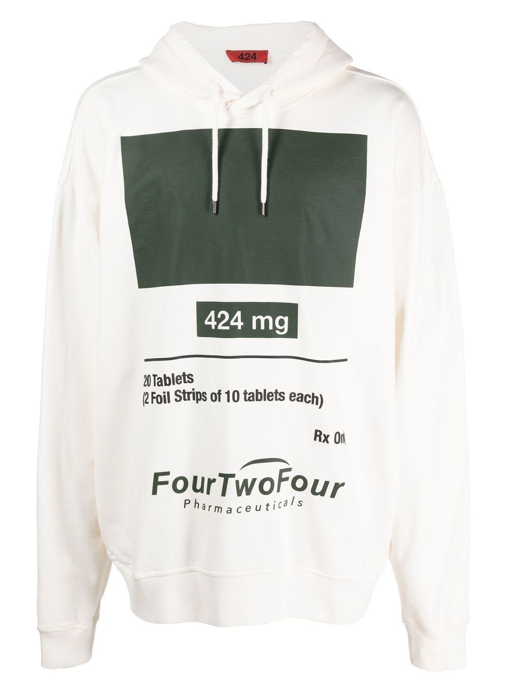 424 White Logo Graphic Print Cotton Hoodie image 0