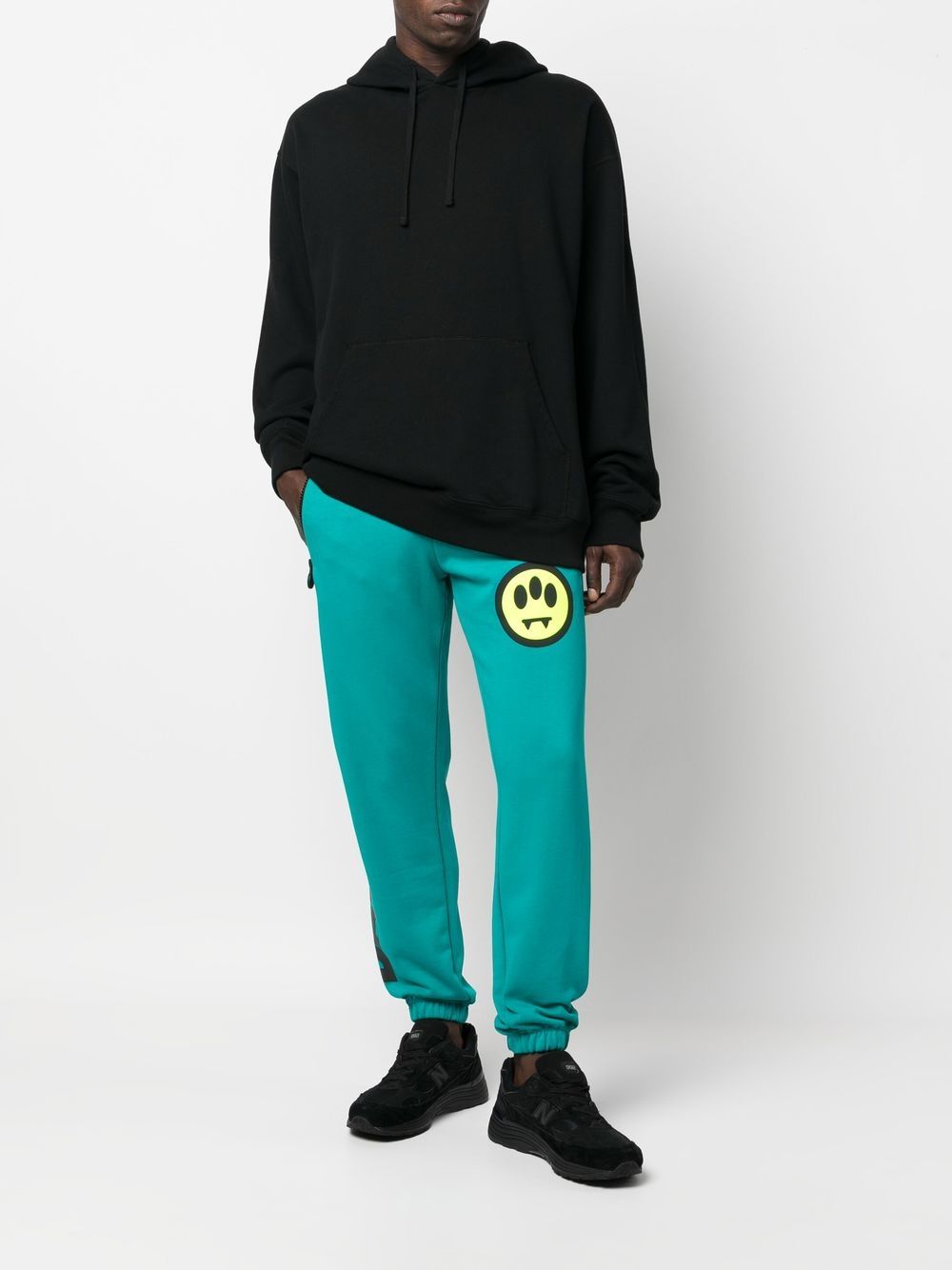 BARROW Green Logo-Print Track Pants image 4