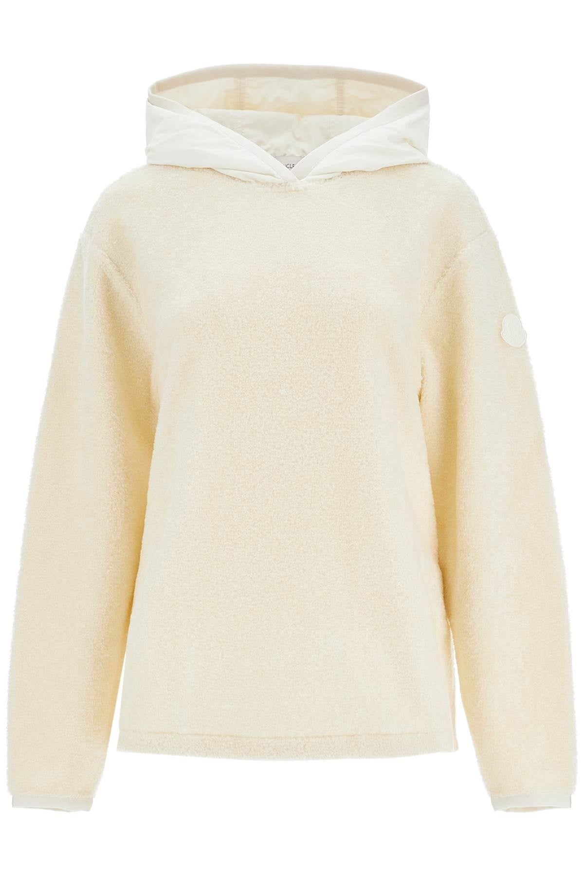 Moncler Teddy Fleece Hoodie with Logo Patch image 0