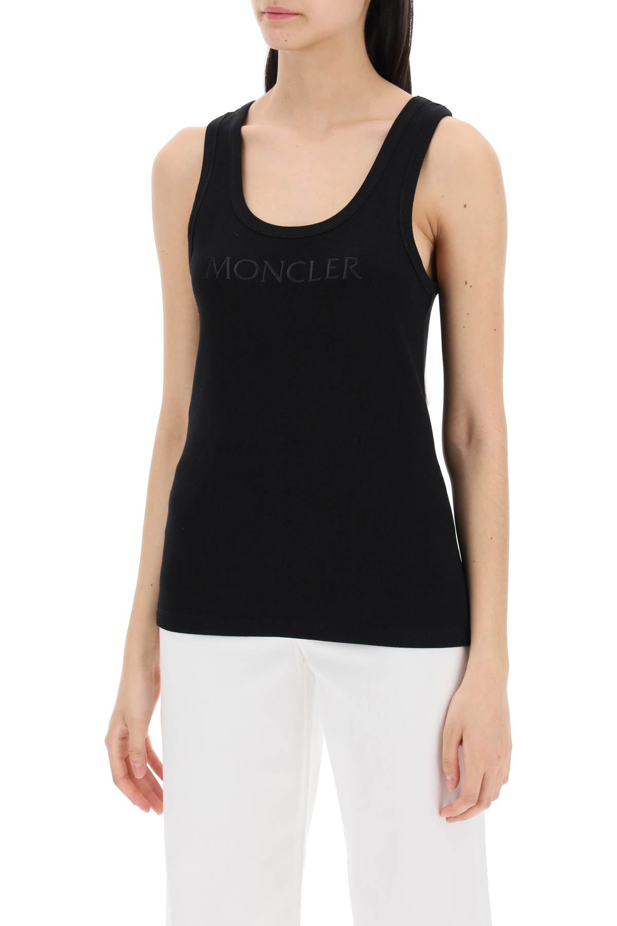 Moncler sleeveless ribbed jersey top image 3